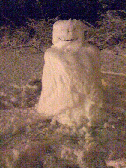 Snowman in the pub car park