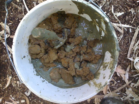 Dug clay ready for processing